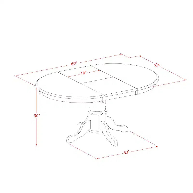 Set da Pranzo 5 Pezzi - Tavolo Ovale con Allunga a Farfalla e 4 Sedie da Cucina - Finitura Marrone Sella