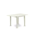 Set Tavolo da Pranzo a 3 Pezzi in Legno Massello con Finitura Lino Bianco