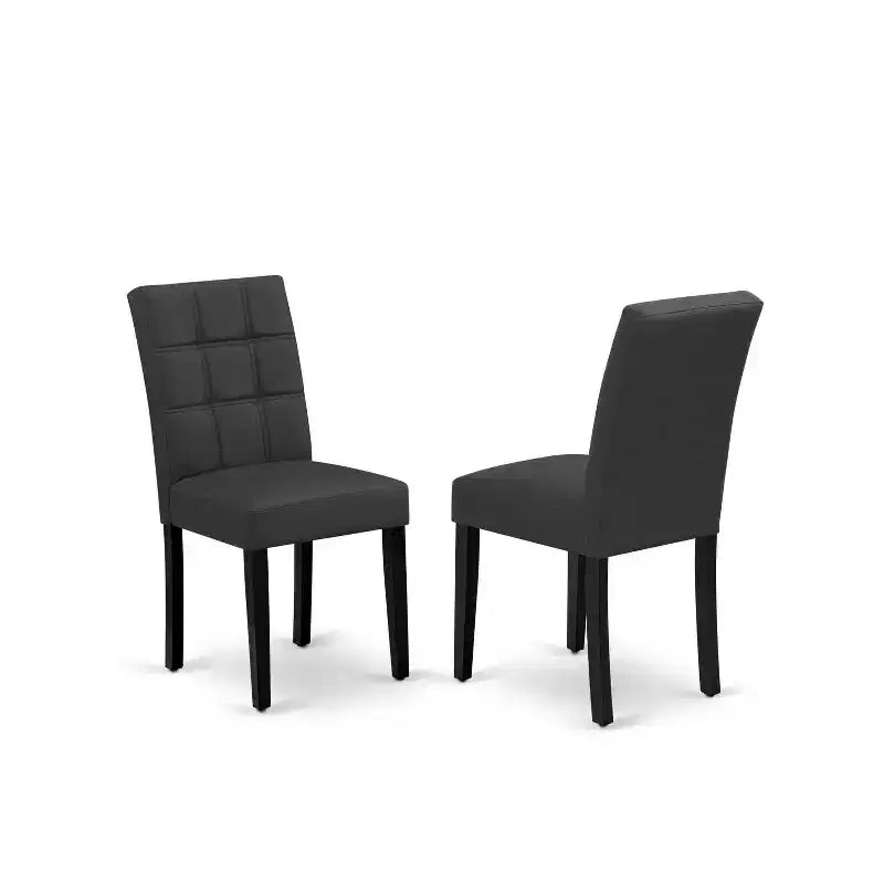 Set da pranzo rettangolare 5 pezzi con piano in legno massello finitura nera - 4 posti a sedere