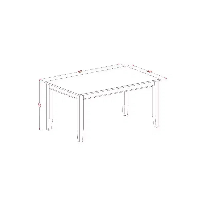 Set da pranzo rettangolare 5 pezzi con piano in legno massello finitura nera - 4 posti a sedere