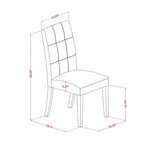 Set da pranzo rettangolare 5 pezzi con piano in legno massello finitura nera - 4 posti a sedere