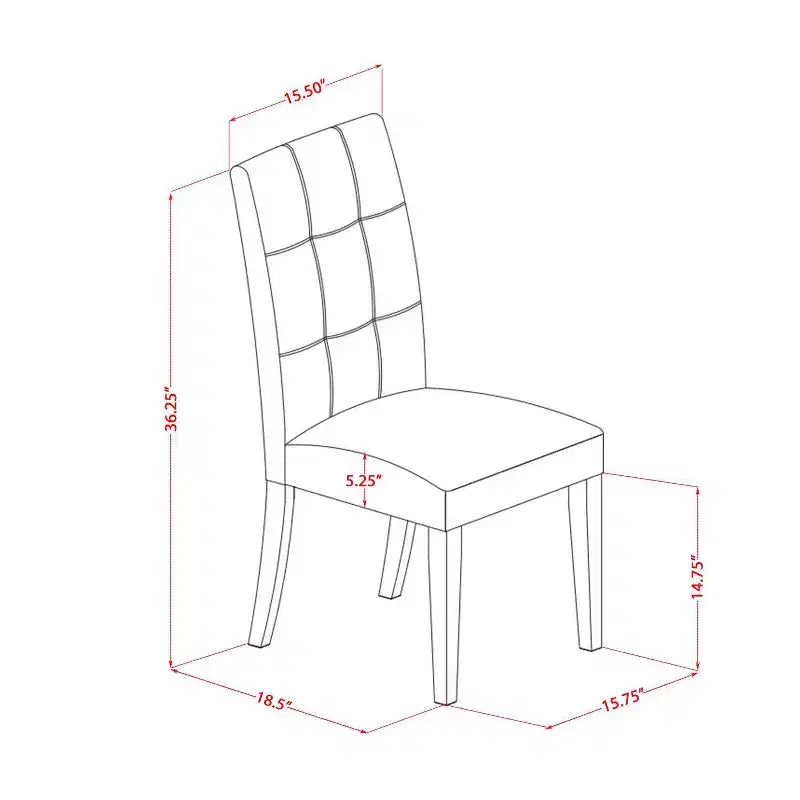 Set da pranzo rettangolare 5 pezzi con piano in legno massello finitura nera - 4 posti a sedere