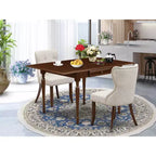 Set da tavolo da pranzo a 3 pezzi HomeStock in legno massello con finitura mogano