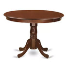 Set da pranzo rotondo 5 pezzi - Tavolo da 42 pollici e 4 sedie Parsons - Similpelle marrone - Stile medievale