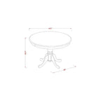 Set da pranzo rotondo 5 pezzi - Tavolo da 42 pollici e 4 sedie Parsons - Similpelle marrone - Stile medievale