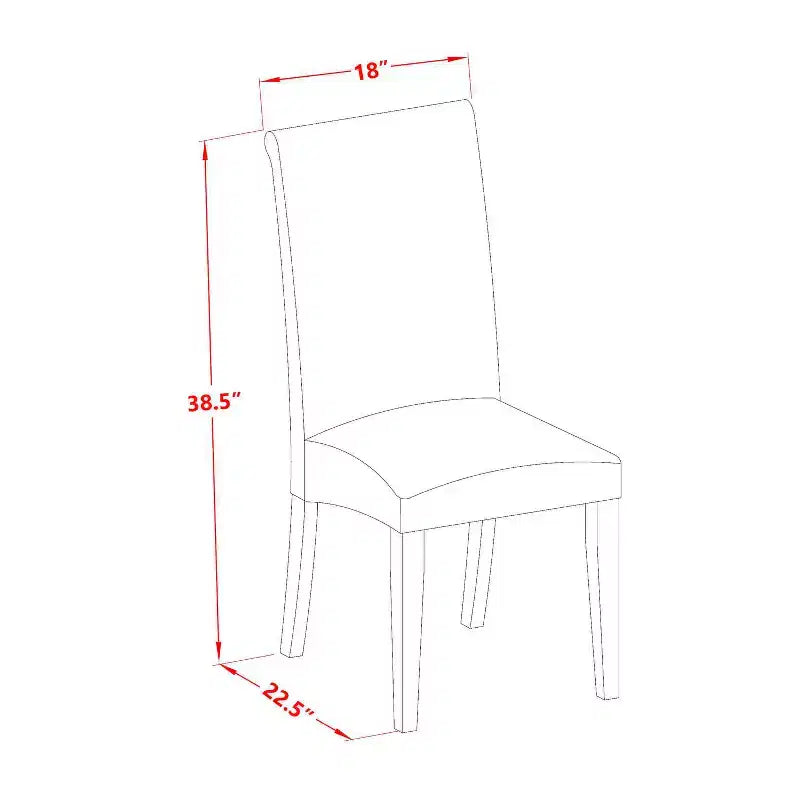 Tavolo da pranzo HomeStock 5 pezzi, piano in legno massello finitura mogano con 4 sedie