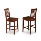 HomeStock Set da pranzo in 5 pezzi con ripiano in legno massello finitura mogano - Posti a sedere per 4 persone