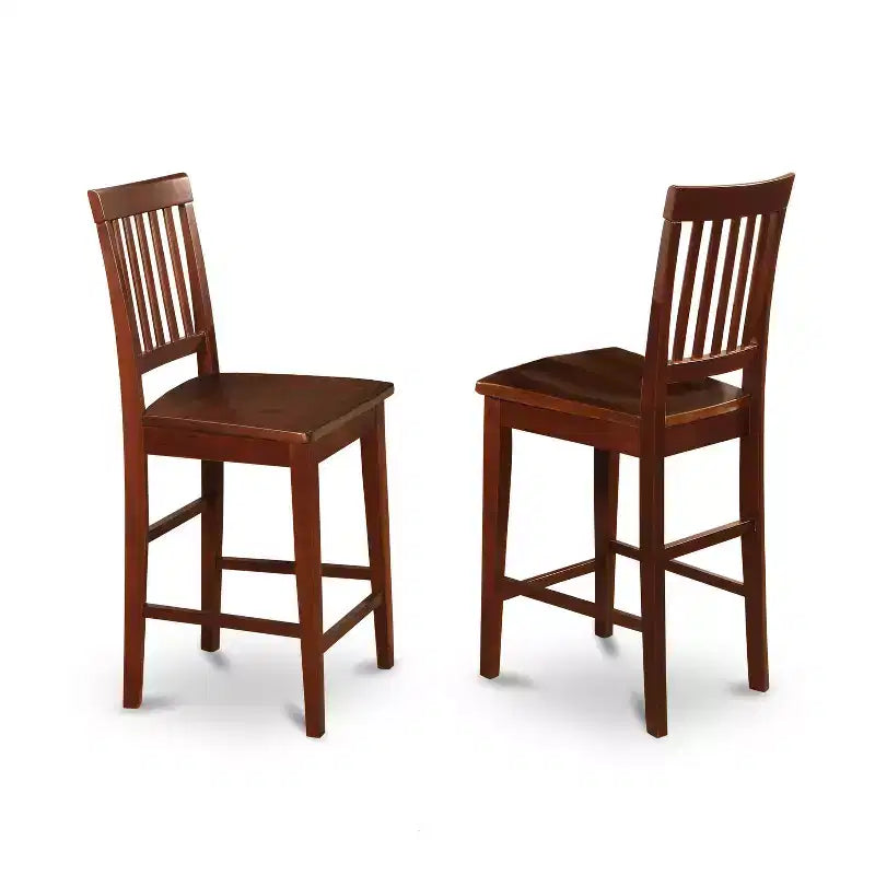 HomeStock Set da pranzo in 5 pezzi con ripiano in legno massello finitura mogano - Posti a sedere per 4 persone