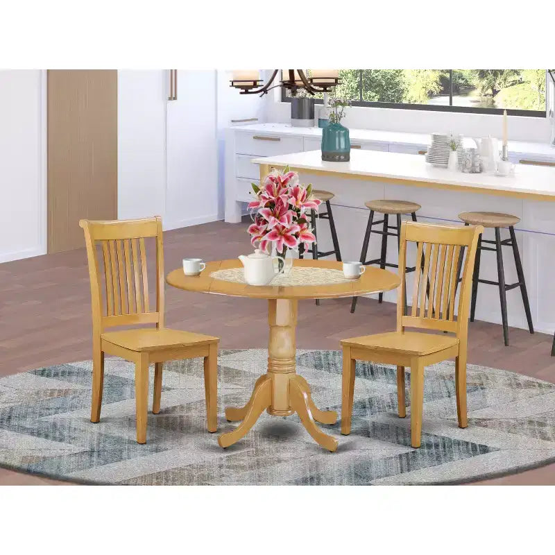Set da Cucina Antico - Tavolo da Pranzo e Sedie 3 Pezzi - Mobili per Sala da Pranzo per Piccoli Spazi