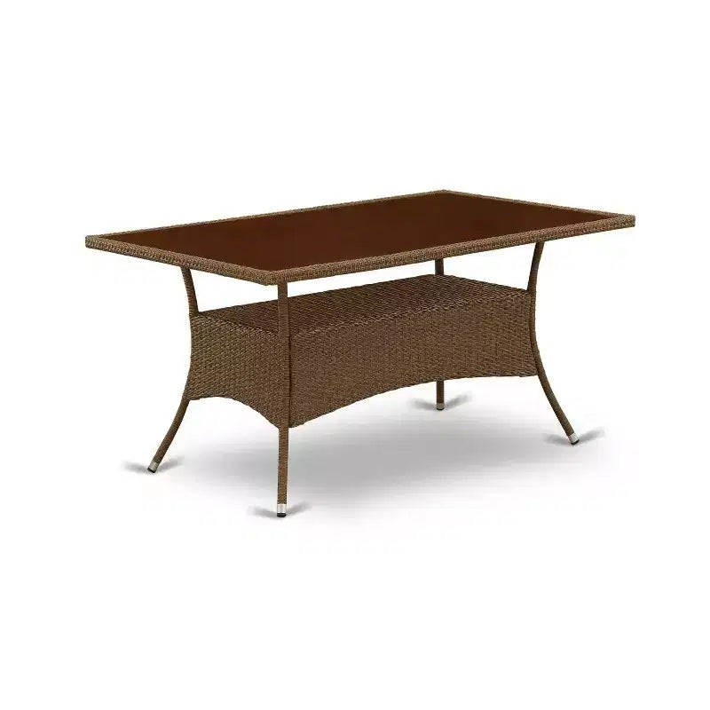 HomeStock Set tavolo da pranzo 5 pezzi con ripiano in legno massello finitura rovere naturale e 4 sedie