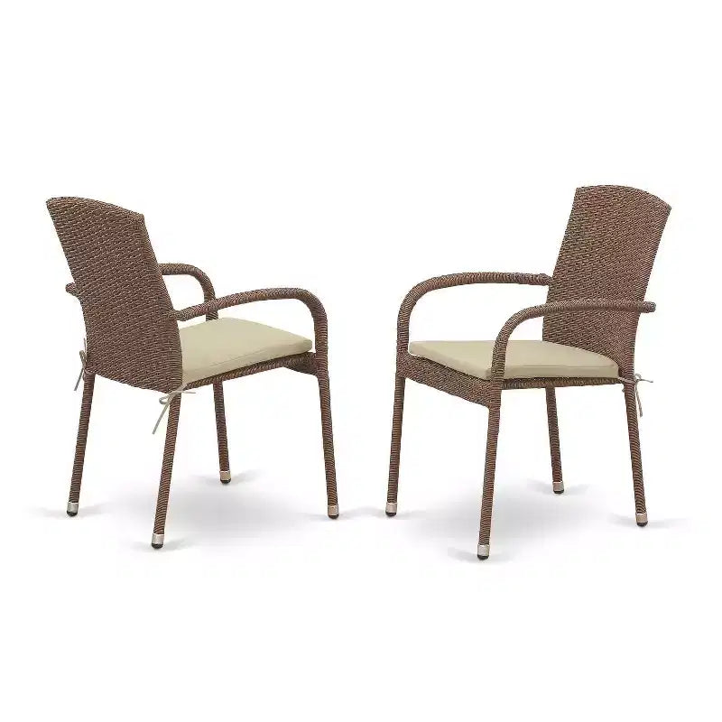HomeStock Set tavolo da pranzo 5 pezzi con ripiano in legno massello finitura rovere naturale e 4 sedie