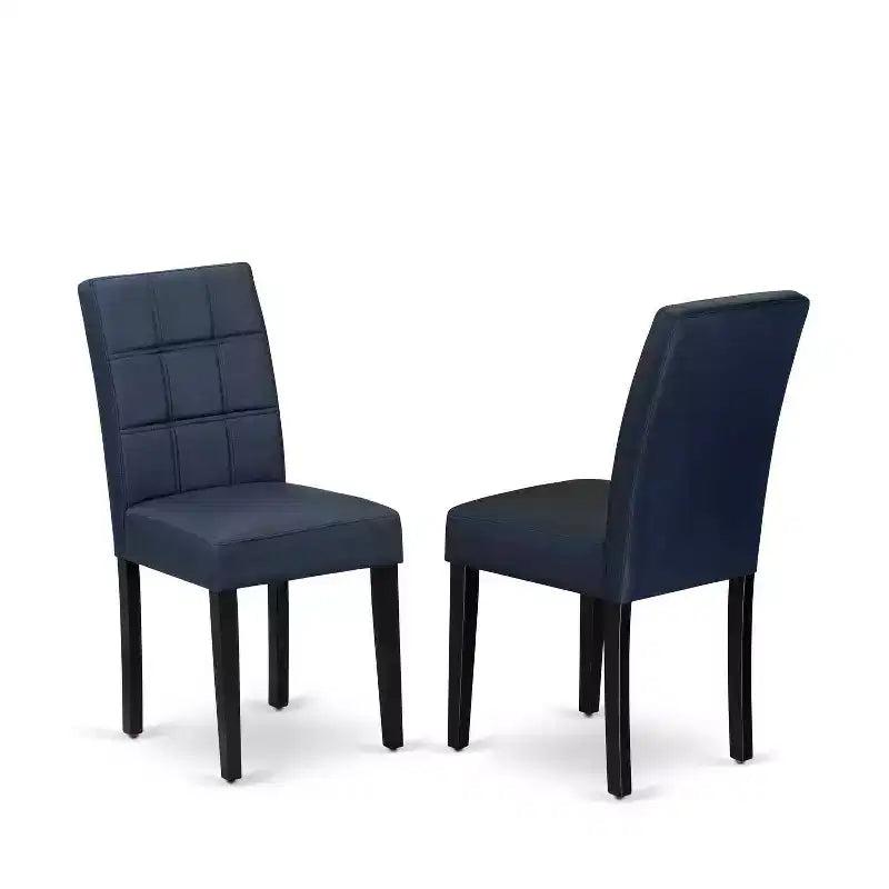 Set da tavolo rotondo da pranzo con 2 sedie - Set tavolo da cucina, nero e blu navy