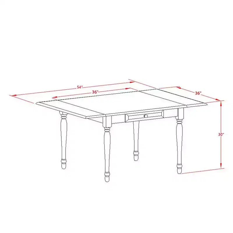 Set da pranzo HomeStock 3 pezzi con piano in legno massello finitura mogano e tavolo con ribalte laterali