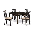 Dining Table Set - 54 Inch Kitchen Table with 8 Chairs - Cappuccino Finish - Modern Design