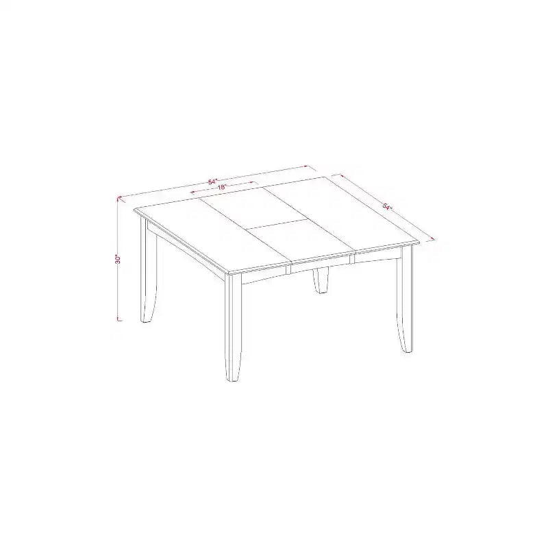 Set da Tavolo da Pranzo - Tavolo da Cucina da 54 Pollici con 8 Sedie - Finitura Cappuccino - Design Moderno