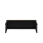 HomeStock Set da pranzo 3 pezzi con piano laminato in legno massiccio, finitura nera e marrone - 1 tavolo da pranzo e 2 panche verniciate a polvere