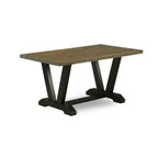 HomeStock Set da pranzo 7 pezzi, tavolo con piano in legno massello con finitura anticata Jacobean e 6 sedie Parson