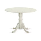 HomeStock 5-Piece Linen White Finish Solid Wood Top Dining table with 4 Chairs
