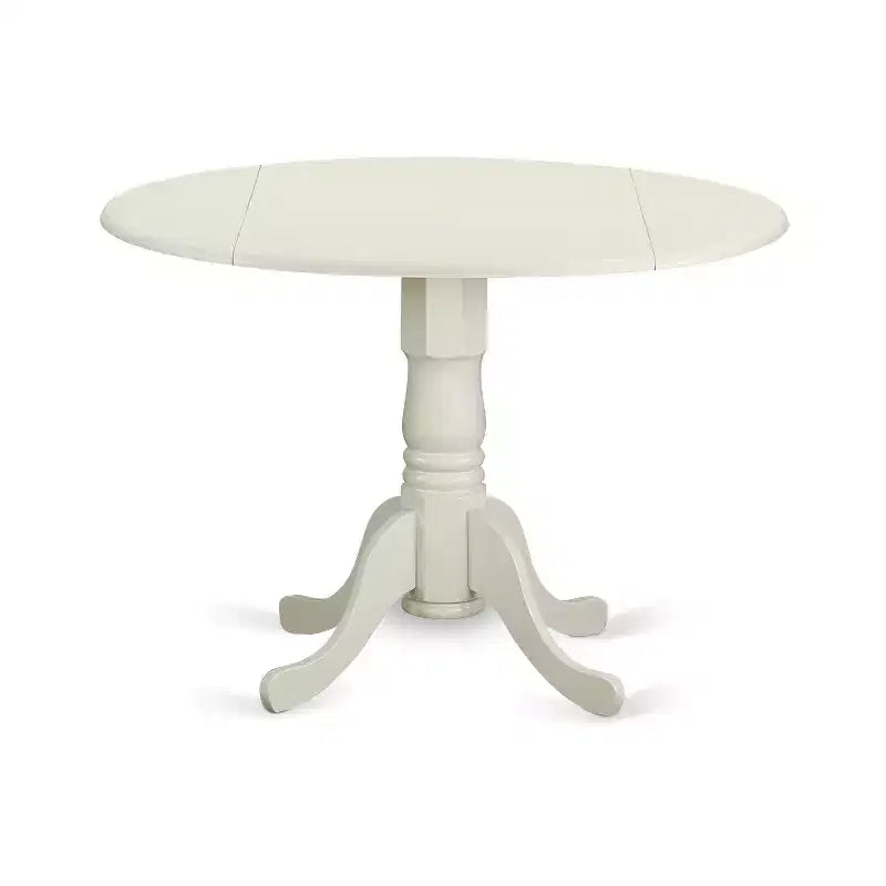HomeStock 5-Piece Linen White Finish Solid Wood Top Dining table with 4 Chairs