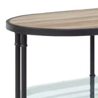 Tavolino da caffè Royal Hampton in legno, 47 pollici, oblungo, design industriale, rovere