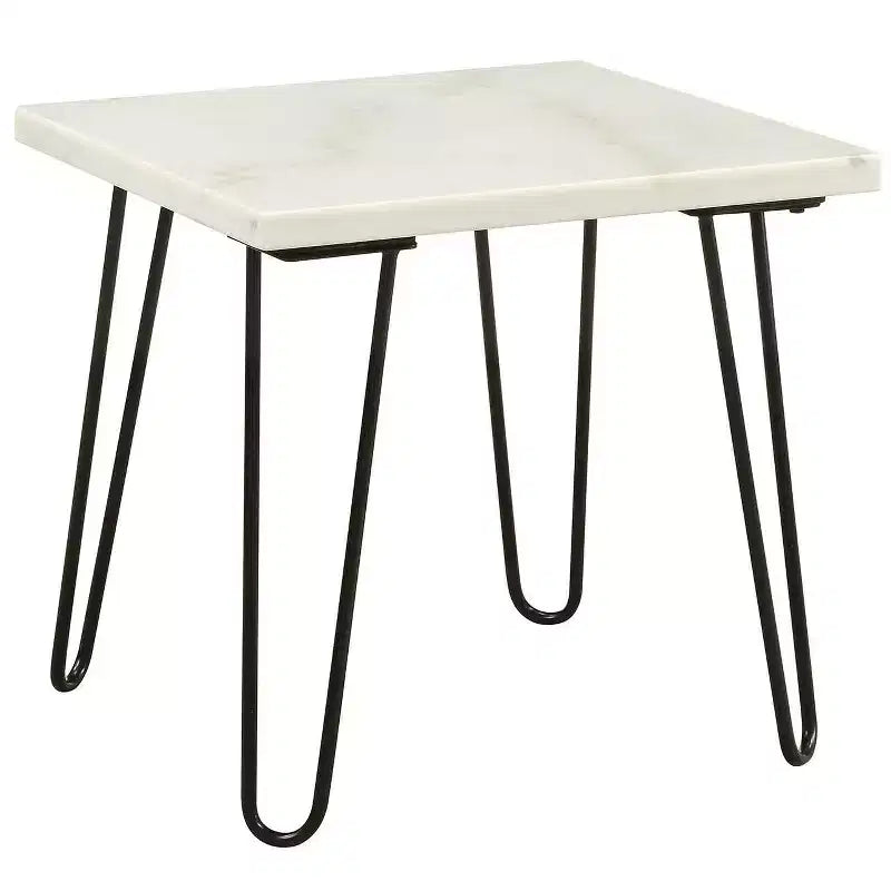 Tavolino Royal Hampton con piano in marmo e gambe angolari in legno intagliate con motivo floreale, colore argento