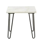 Tavolino Royal Hampton con piano in marmo e gambe angolari in legno intagliate con motivo floreale, colore argento