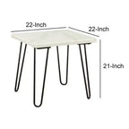 Tavolino Royal Hampton con piano in marmo e gambe angolari in legno intagliate con motivo floreale, colore argento
