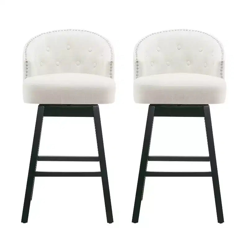 GDFStudio Combes Sgabelli da bar girevoli imbottiti da 84 cm (set da 2)