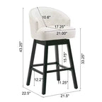 GDFStudio Combes Sgabelli da bar girevoli imbottiti da 84 cm (set da 2)