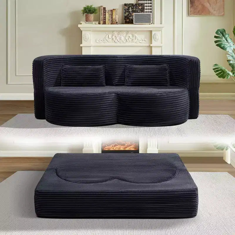 Divanetto trasformabile 2 in 1 Okak moderno e pieghevole con memory foam, comodo divano letto futon per soggiorno, appartamento