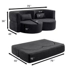 Divanetto trasformabile 2 in 1 Okak moderno e pieghevole con memory foam, comodo divano letto futon per soggiorno, appartamento