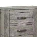 Comodino Royal Hampton con due cassetti e maniglie a barra in metallo, grigio