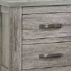 Comodino Royal Hampton con due cassetti e maniglie a barra in metallo, grigio