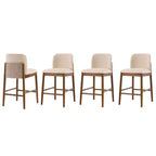 Christopher Knight Home Iven Sgabelli da bancone moderni imbottiti in legno di gomma (set da 4)