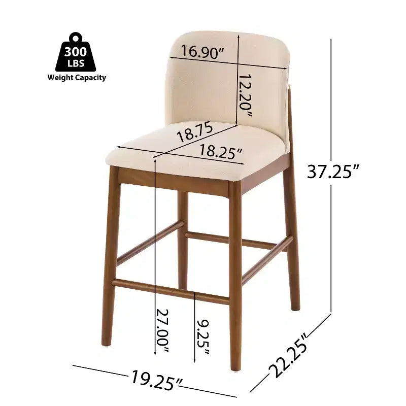 Christopher Knight Home Iven Sgabelli da bancone moderni imbottiti in legno di gomma (set da 4)