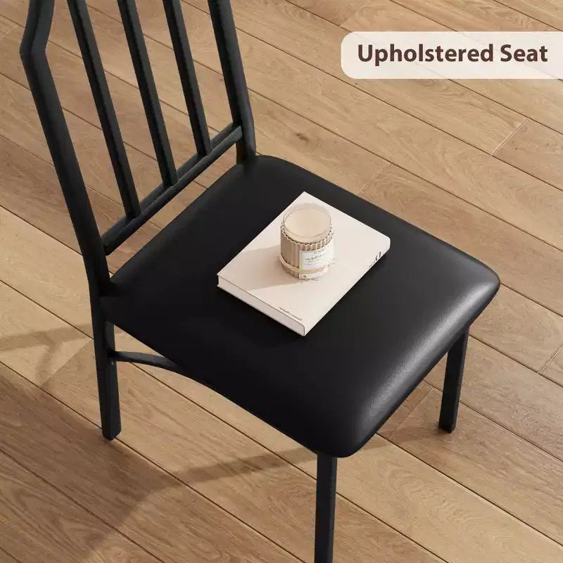 Set di 2 sedie per tavolo da cucina, Set tavolo da pranzo, Sedili imbottiti confortevoli, Set tavolo da cucina rettangolare, per piccoli spazi, casa, cucina
