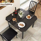 Set di 2 sedie per tavolo da cucina, Set tavolo da pranzo, Sedili imbottiti confortevoli, Set tavolo da cucina rettangolare, per piccoli spazi, casa, cucina