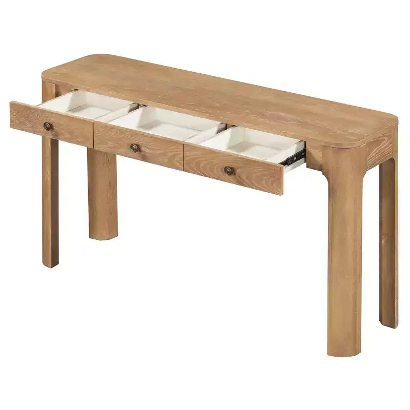 Console Polibi con bordi curvi e 3 cassetti nascosti