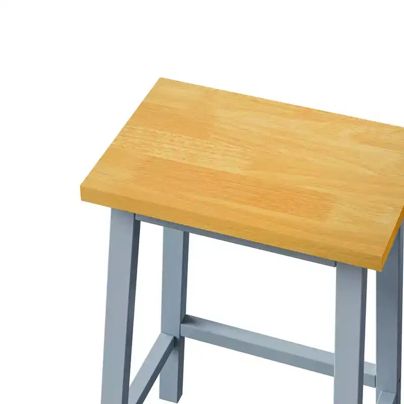 EHMKNP Sgabelli alti da bancone da 65 cm con poggiapiedi, sedile in legno e struttura in metallo nero, sgabelli da cucina rustici per sala da pranzo, pub o caffetteria