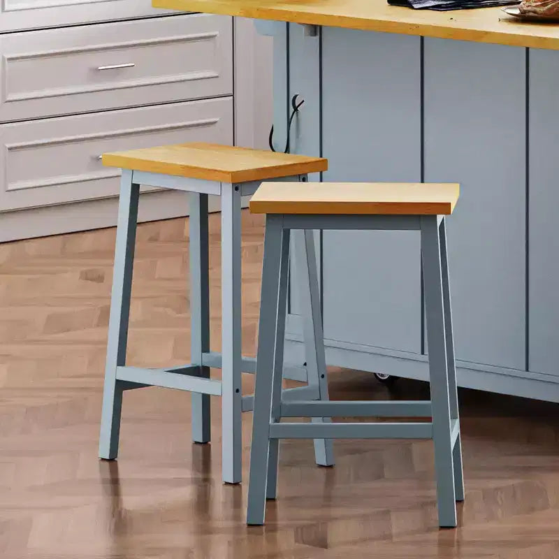 EHMKNP Sgabelli alti da bancone da 65 cm con poggiapiedi, sedile in legno e struttura in metallo nero, sgabelli da cucina rustici per sala da pranzo, pub o caffetteria