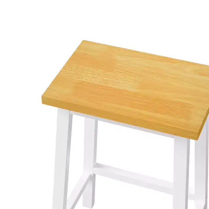 EHMKNP Sgabelli alti da bancone da 65 cm con poggiapiedi, sedile in legno e struttura in metallo nero, sgabelli da cucina rustici per sala da pranzo, pub o caffetteria