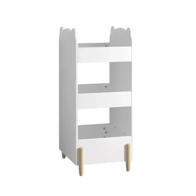 Libreria per bambini in legno a forma di orso Homy Casa con lavagna laterale e 3 ripiani aperti, bianca