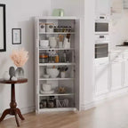 MAYEERTY Armadietto Moderno a 4 Ante, Armadio Contenitore Salvaspazio per Soggiorno, Sala da Pranzo, Camera da Letto, Bianco, 2 Pezzi