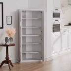 MAYEERTY Armadietto Moderno a 4 Ante, Armadio Contenitore Salvaspazio per Soggiorno, Sala da Pranzo, Camera da Letto, Bianco, 2 Pezzi