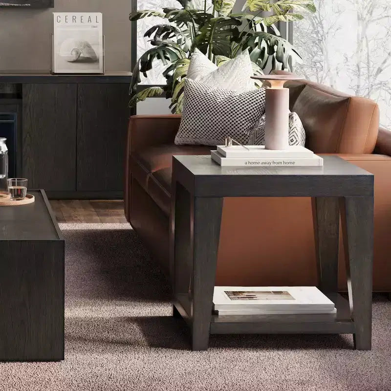 Jofran, Tavolino quadrato contemporaneo moderno Laurel Creek da 24 pollici con ripiano aperto