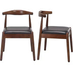 Set di 2 sedie da pranzo in similpelle stile Mid-Century Modern con struttura in legno massello, sedie senza braccioli per sala da pranzo o soggiorno-Panipeachy