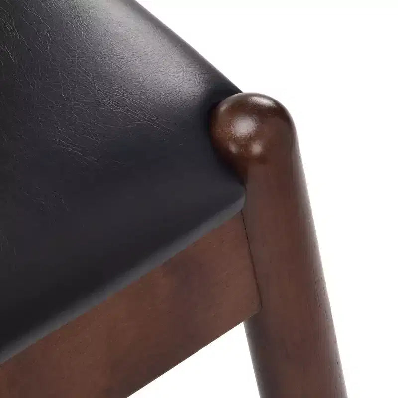 Set di 2 sedie da pranzo in similpelle stile Mid-Century Modern con struttura in legno massello, sedie senza braccioli per sala da pranzo o soggiorno-Panipeachy