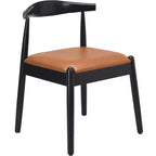 Set di 2 sedie da pranzo in similpelle stile Mid-Century Modern con struttura in legno massello, sedie senza braccioli per sala da pranzo o soggiorno-Panipeachy