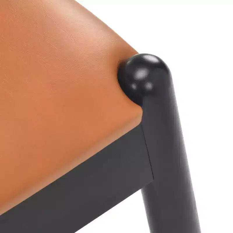 Set di 2 sedie da pranzo in similpelle stile Mid-Century Modern con struttura in legno massello, sedie senza braccioli per sala da pranzo o soggiorno-Panipeachy
