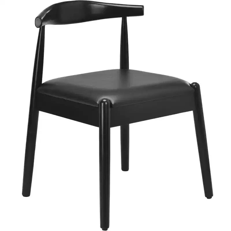 Set di 2 sedie da pranzo in similpelle stile Mid-Century Modern con struttura in legno massello, sedie senza braccioli per sala da pranzo o soggiorno-Panipeachy
